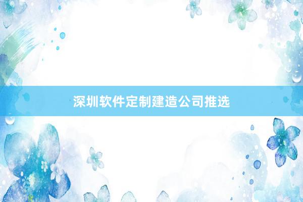 深圳软件定制建造公司推选